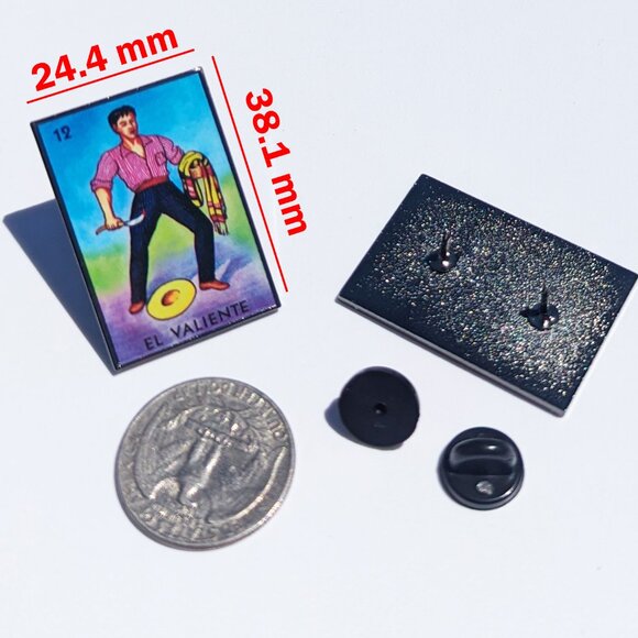 El Valiente Pin Loteria Pin For Caps Clothing Enamel Badge Mexican Game Pin - Picture 3 of 5